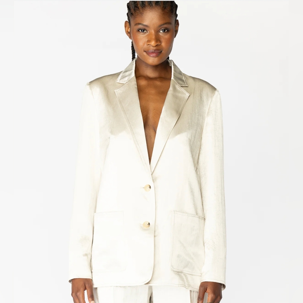Helmut Lang Satin Ivory Blazer